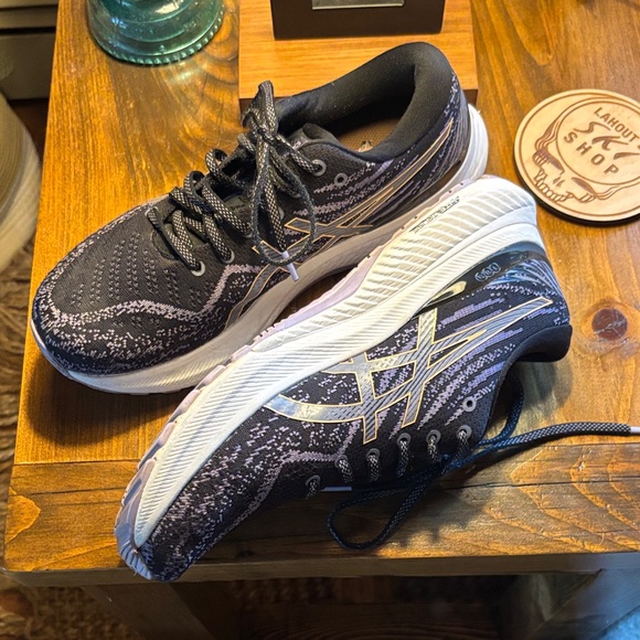 ASICS Dark Grey Purple and White Athletic Sneakers - Picture 5 of 16